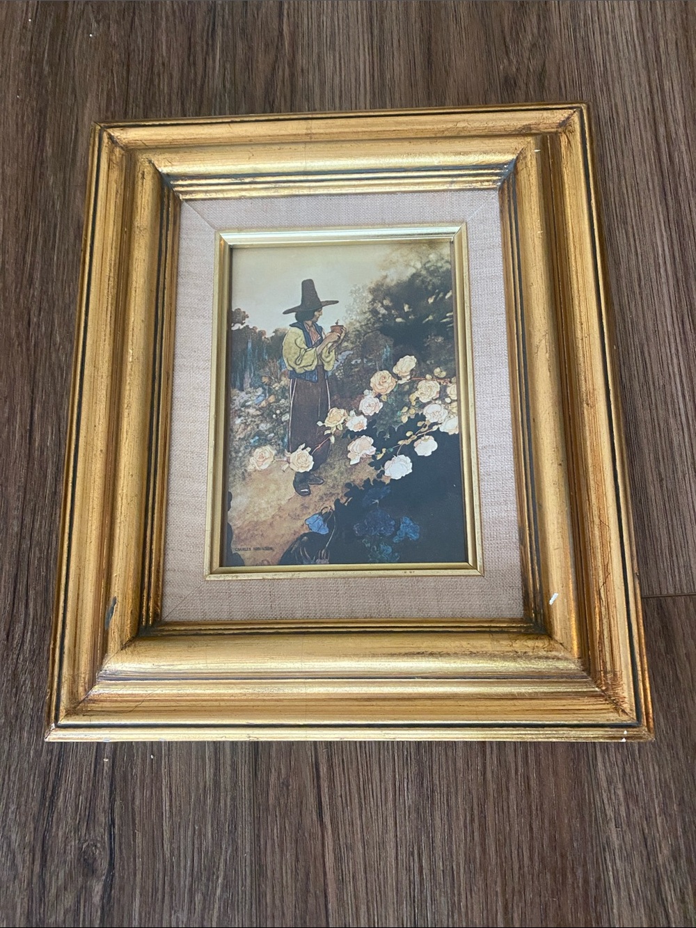 VTG Charles Robison print Hans in the garden from Oscar Wildes happy prince MCM